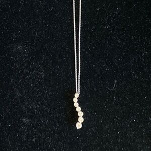 Epiphany Platinum Clad Silver & Diamonique Journey Pendant/16 to 18 " Chain/NEW!